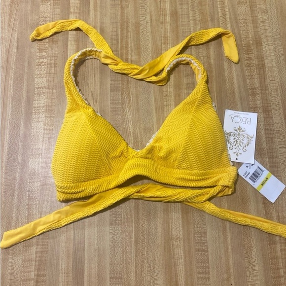 BECCA Women's Standard Tuscany Halter Bikini Top Adjustable Tie Back NWT M - Picture 4 of 7